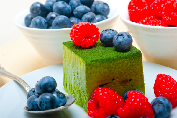 Matcha-Tee-Mousse mit Olivenöl